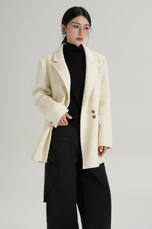 Fashionable Tweed Belted Jacket