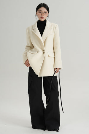 Fashionable Tweed Belted Jacket