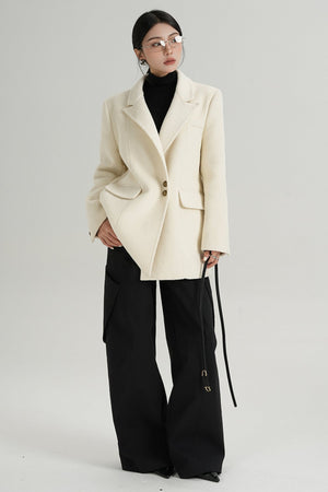 Fashionable Tweed Belted Jacket