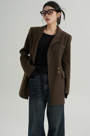 Fashionable Tweed Belted Jacket
