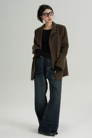 Fashionable Tweed Belted Jacket