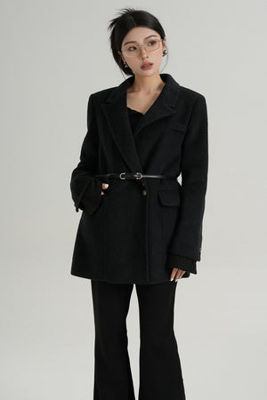 Fashionable Tweed Belted Jacket
