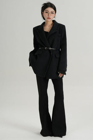Fashionable Tweed Belted Jacket