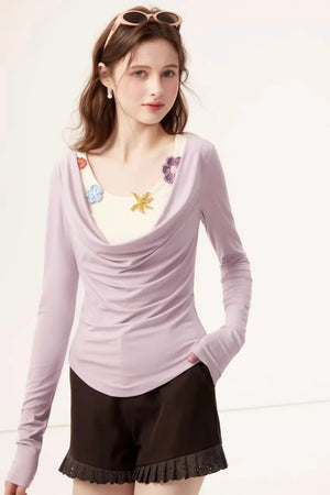 Faux Floral Knitted Top