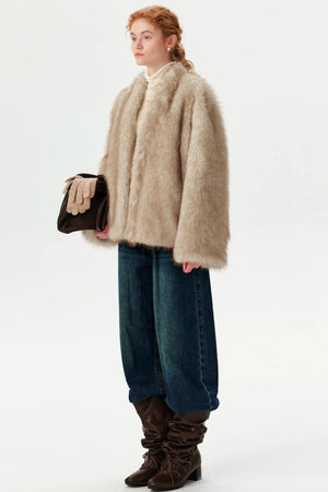 Faux Fox Fur Winter Coat