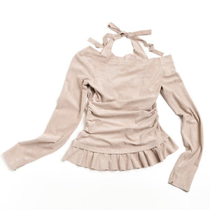 Faux Suede Pleated Dress