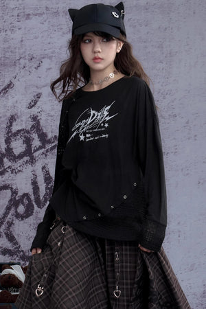 Fighting Spirit Knitted Long-Sleeved T-Shirt