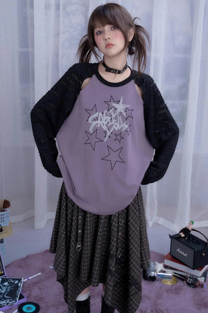 Fighting Spirit Street Brown Plaid Long Skirt