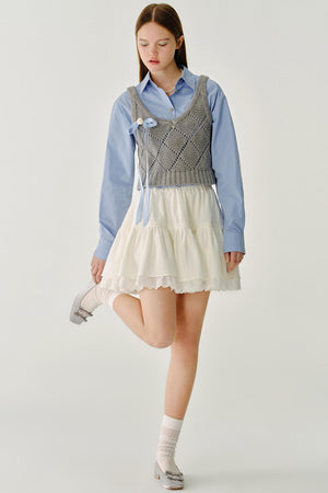 Filled Mochi Wool Knit Vest