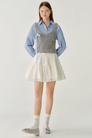Filled Mochi Wool Knit Vest