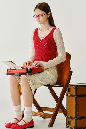 Filled Mochi Wool Knit Vest