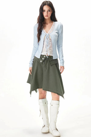 Fine Ribbed Knit Blouse