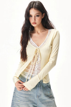 Fine Ribbed Knit Blouse