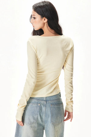 Fine Ribbed Knit Blouse