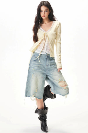 Fine Ribbed Knit Blouse