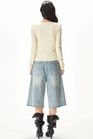 Fine Ribbed Knit Blouse