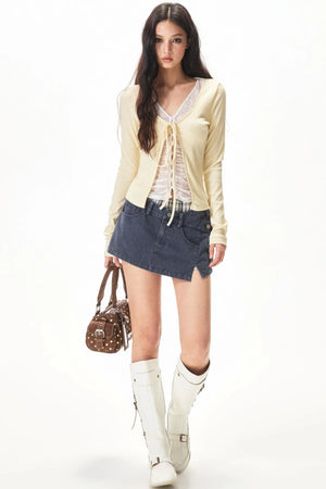 Fine Ribbed Knit Blouse