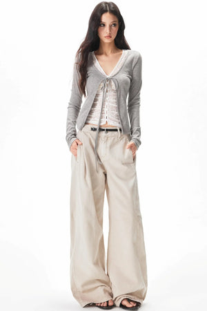 Fine Ribbed Knit Blouse
