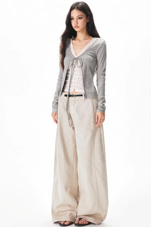Fine Ribbed Knit Blouse