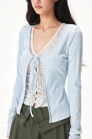 Fine Ribbed Knit Blouse