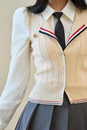 Finnish College Knitted Cardigan Set-Up