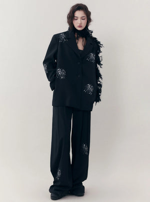 Fireworks Embroidered Genesis Suit And Pants Set