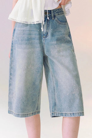 Fireworks Rhinestone Denim Shorts