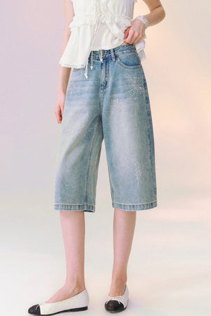 Fireworks Rhinestone Denim Shorts