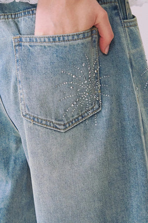 Fireworks Rhinestone Denim Shorts