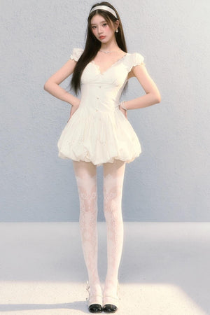 First Love Pure Waist Little White Summer Dress