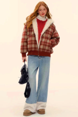 First Snow Plaid Reversible Coat