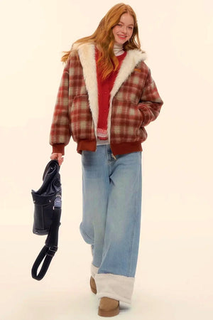First Snow Plaid Reversible Coat