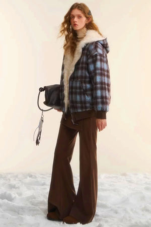 First Snow Plaid Reversible Coat