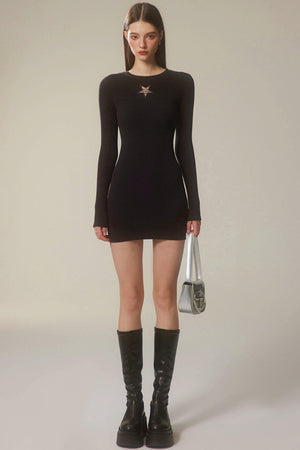 Fitted Cut-Out Knit Dress