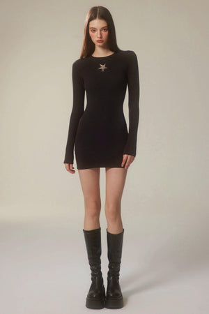 Fitted Cut-Out Knit Dress