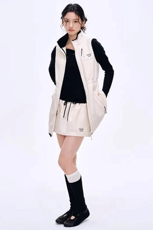 Fleece-Lined Waist-Cinching Vest Set-Up