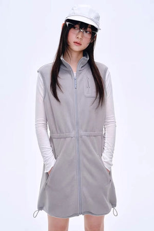 Fleece-Lined Waist-Cinching Vest Set-Up