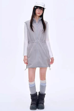 Fleece-Lined Waist-Cinching Vest Set-Up