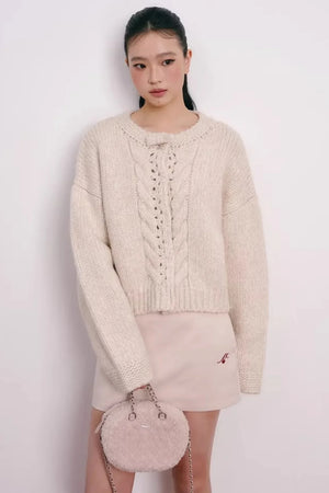 Flocked Cherry A-Line Skirt