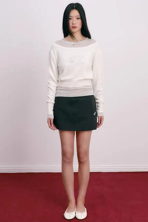 Flocked Cherry A-Line Skirt