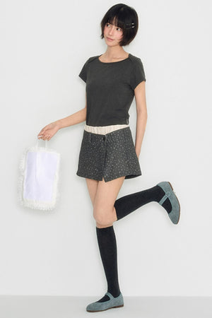 Flocked Slim Crop Top