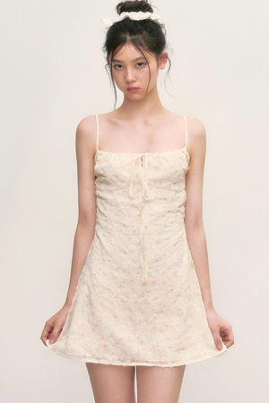 Floral Camisole Dress and Knit Cardigan Set-Up