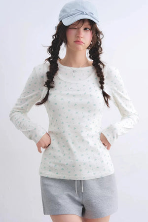 Floral Curved-Edge Vest Set