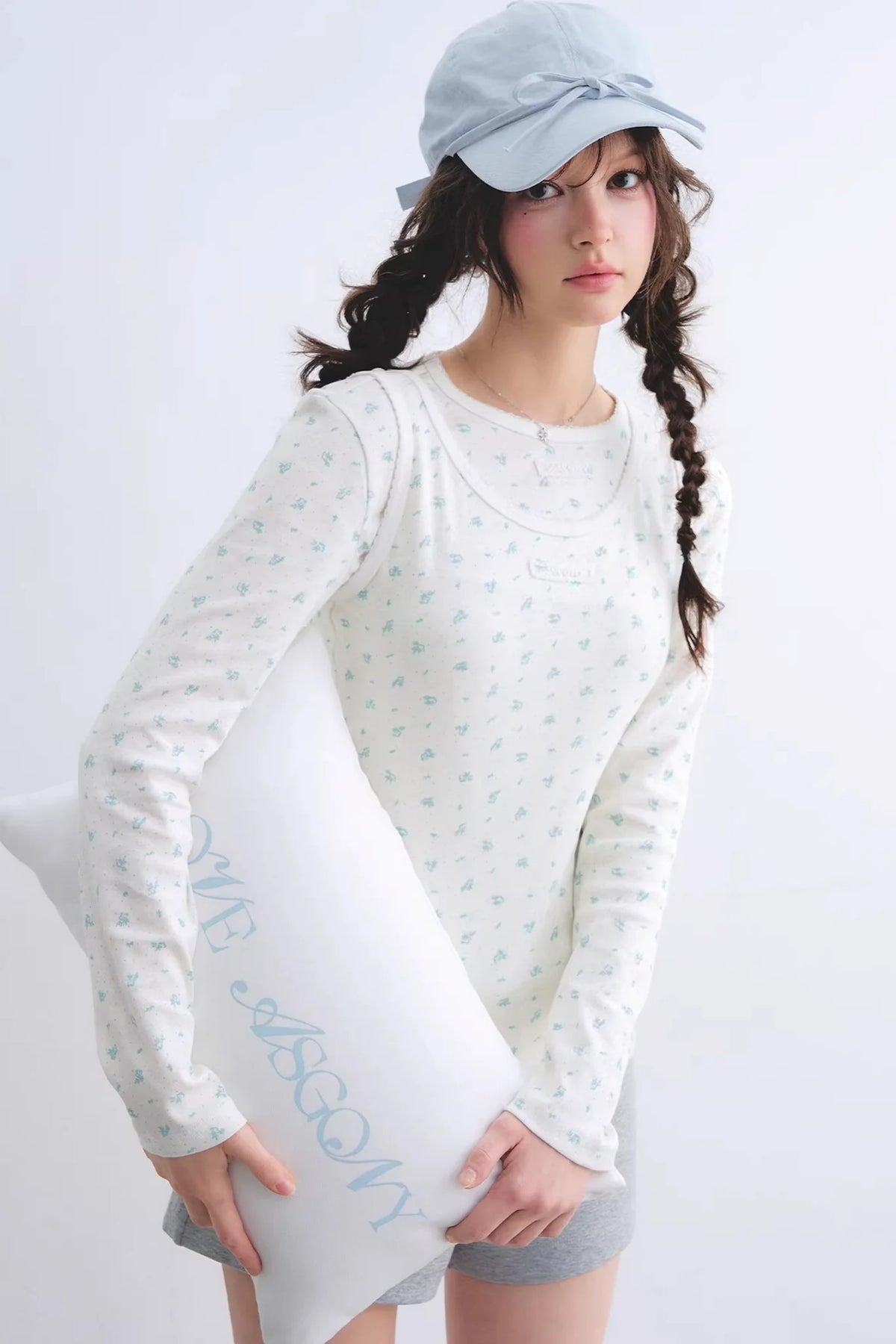 Floral Curved-Edge Vest Set