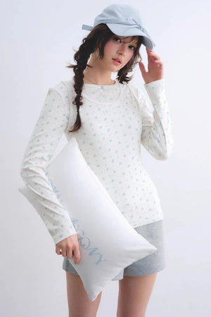 Floral Curved-Edge Vest Set