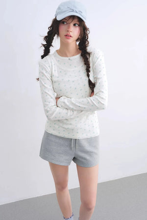 Floral Curved-Edge Vest Set