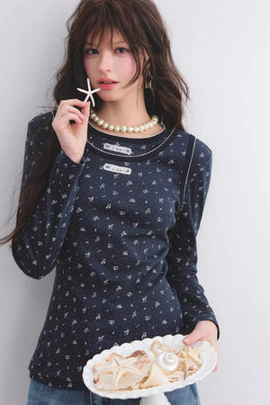 Floral Curved-Edge Vest Set