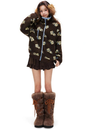 Floral Fair Isle Fleece Jacket