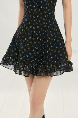 Floral Knit Cardigan & Dress Layered Top