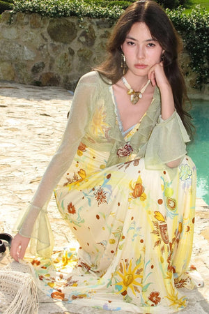 Floral Knit Dress and Cardigan Set